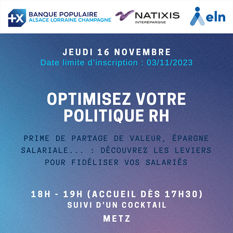Optimisez votre politique RH - Atelier ELN - BPALC - Natixis - 16 novembre 2023